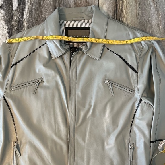 Bod & Christensen XXXL/3XL Grey Leather Burnish Jacket - Picture 12 of 16